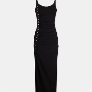 Paco Rabanne black gathered maxi dress